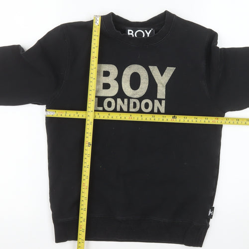BOY London Boys Black Sweatshirt 11-12 Years Logo Print Crew Neck