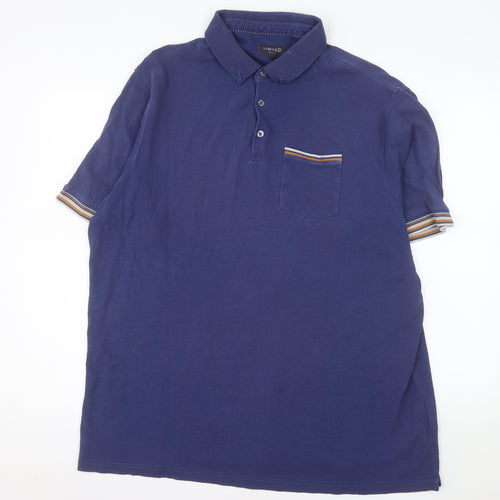 Marks and Spencer Men's Blue 2XL Cotton Polo Shirt