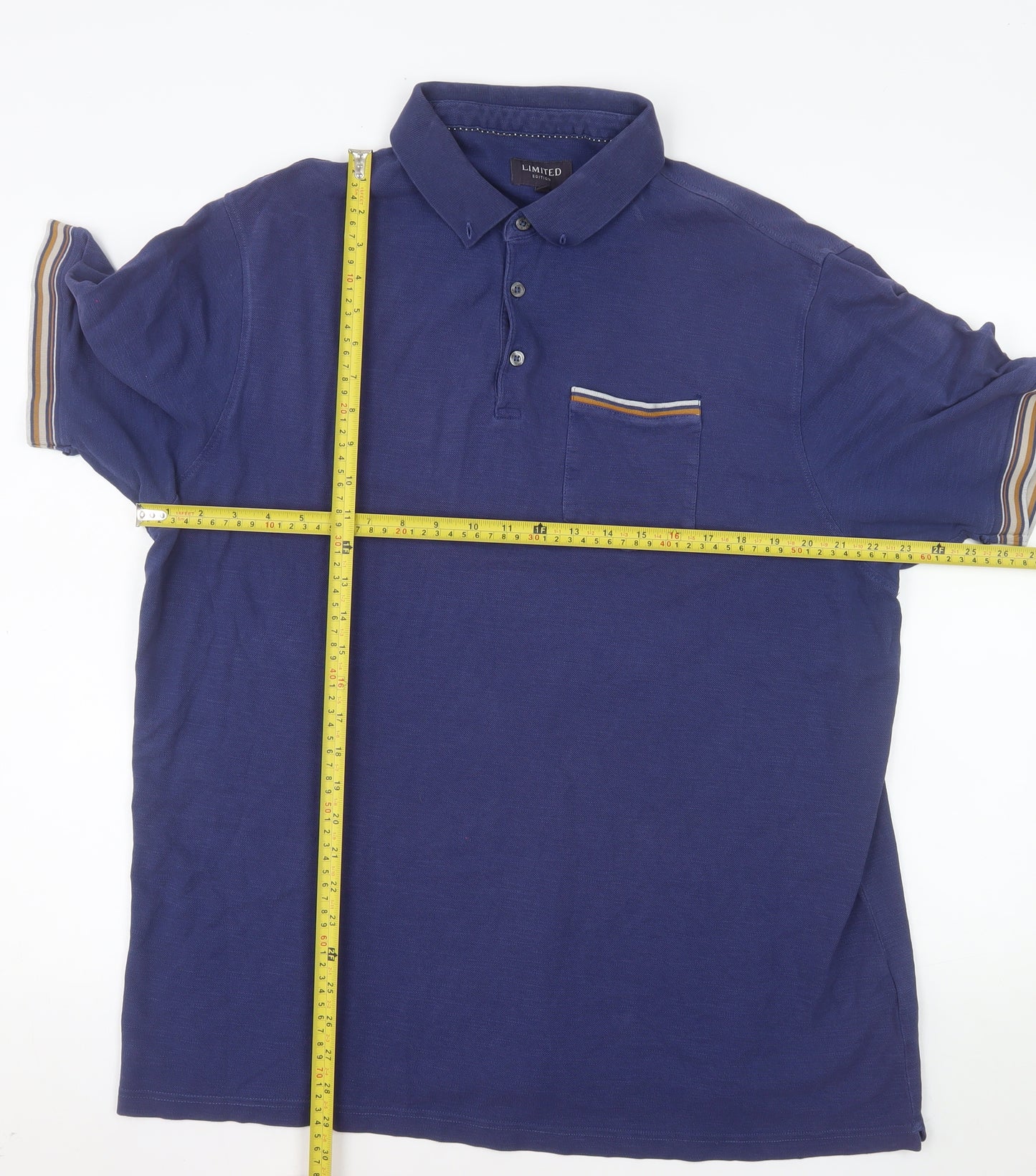 Marks and Spencer Men's Blue 2XL Cotton Polo Shirt