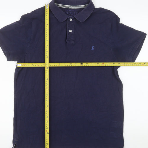 Joules Men's Blue Cotton Polo Shirt Size L Regular Fit