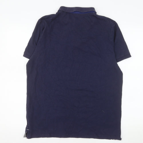 Joules Men's Blue Cotton Polo Shirt Size L Regular Fit