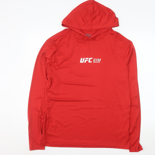 UFC Gym Mens Red Pullover Athletic Hoodie M Long Sleeve Sports Top