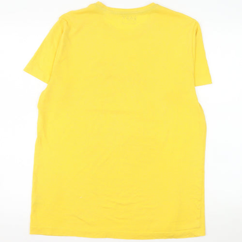 EASY Men’s Yellow Surf Beach Graphic Short Sleeve T-Shirt M
