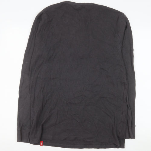 Eastern Mountain Sports Men's Grey Henley Long Sleeve Sweatshirt L