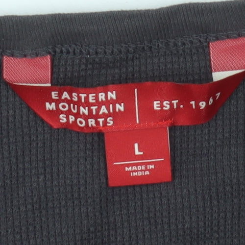 Eastern Mountain Sports Men's Grey Henley Long Sleeve Sweatshirt L