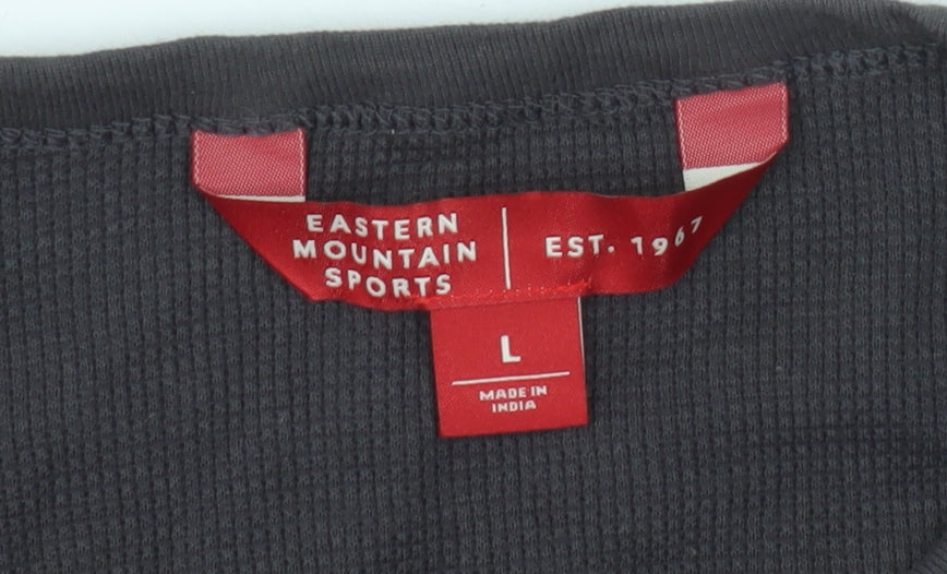 Eastern Mountain Sports Men's Grey Henley Long Sleeve Sweatshirt L