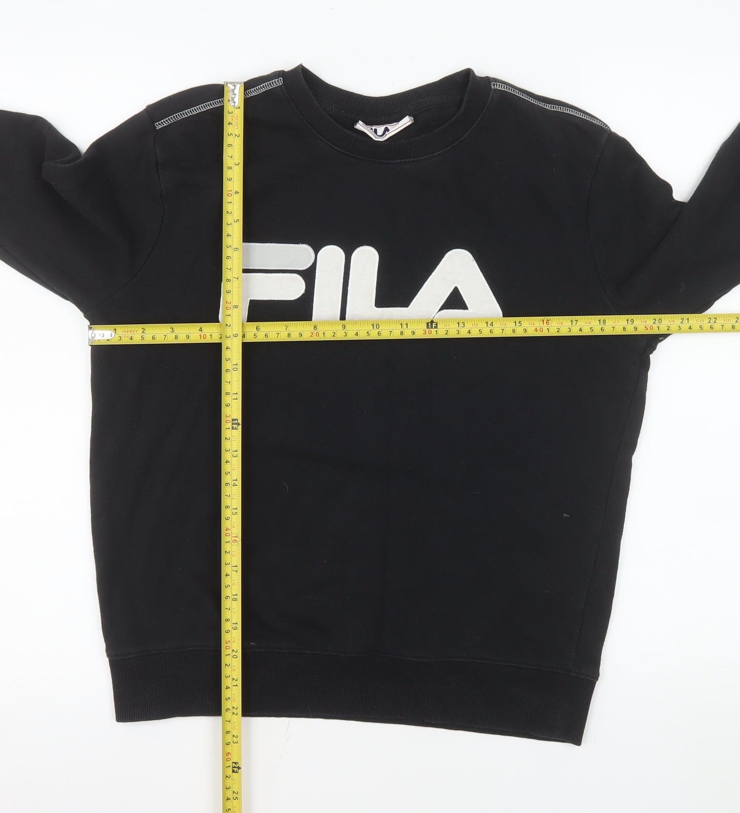 FILA Mens Black Crew Neck Pullover Sweatshirt Size S