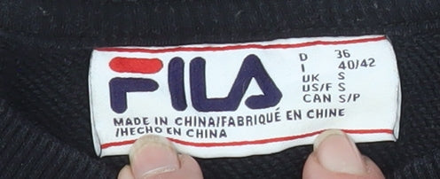 FILA Mens Black Crew Neck Pullover Sweatshirt Size S