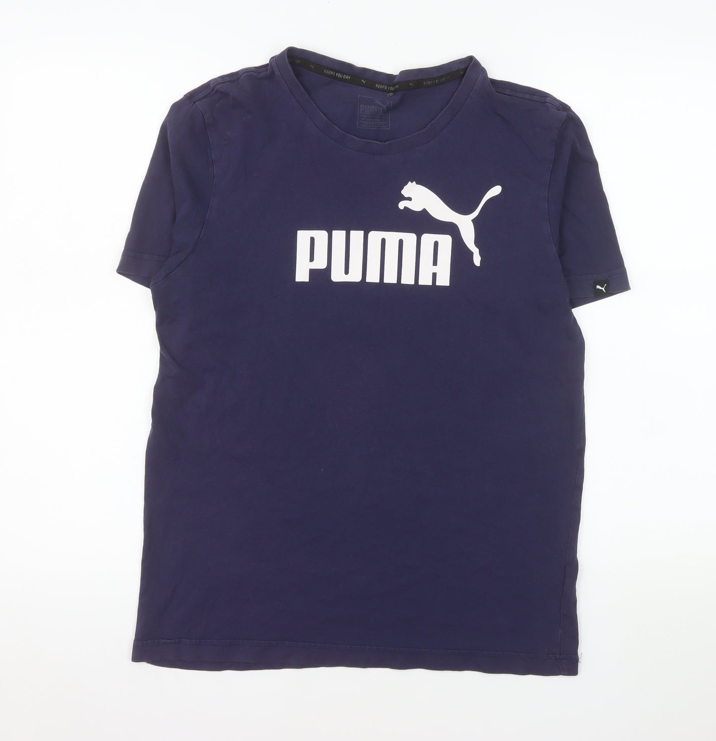 Puma Men's Navy Blue Cotton Crew Neck Short Sleeve T-Shirt M