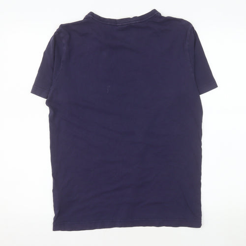 Puma Men's Navy Blue Cotton Crew Neck Short Sleeve T-Shirt M
