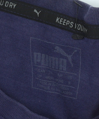 Puma Men's Navy Blue Cotton Crew Neck Short Sleeve T-Shirt M