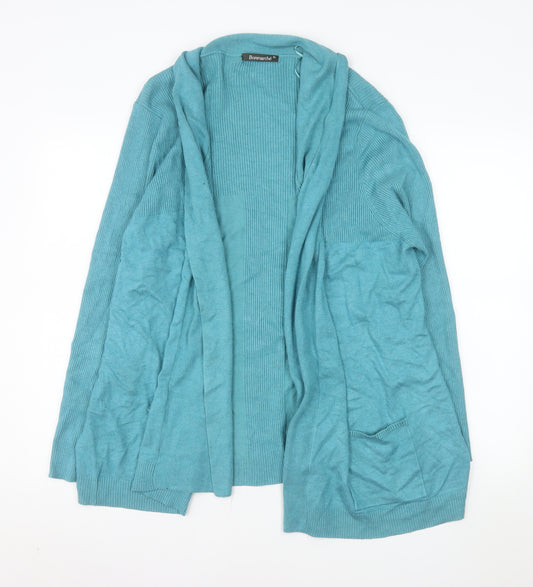 Bonmarché Women Blue Knit Open Long Sleeve Cardigan XL