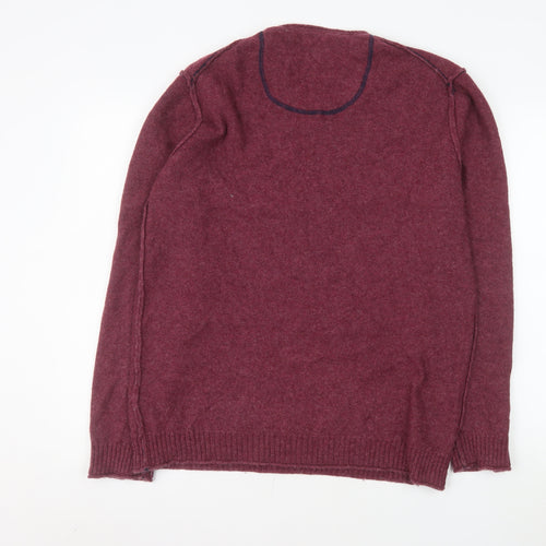 White Stuff Men's Red Wool V-Neck Pullover Sweater Size L