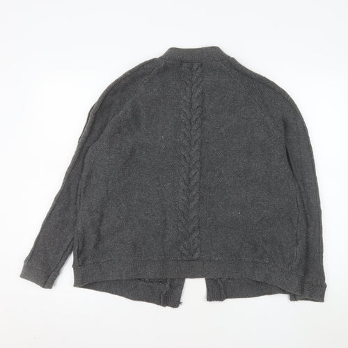 Laura Ashley Women's Grey Cable-Knit Wool Blend Cardigan UK 14