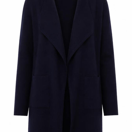 M&Co Women Blue Size 10 Open Front Long Sleeve Knit Cardigan