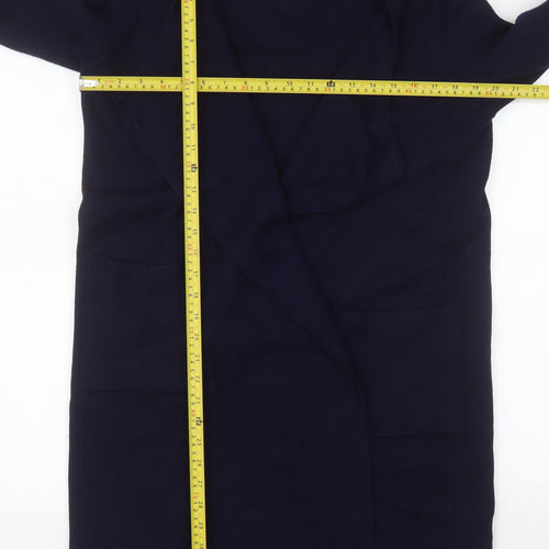 M&Co Women Blue Size 10 Open Front Long Sleeve Knit Cardigan