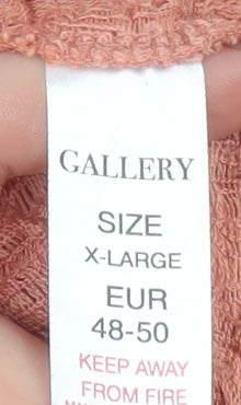 Gallery Women Coral Textured Pullover Sweatshirt XL Relaxed Fit