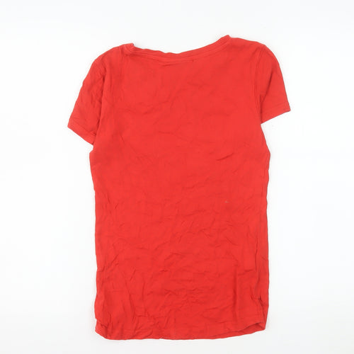Wonder Woman Women's Red Cotton Short Sleeve Crew Neck T-Shirt Size 8