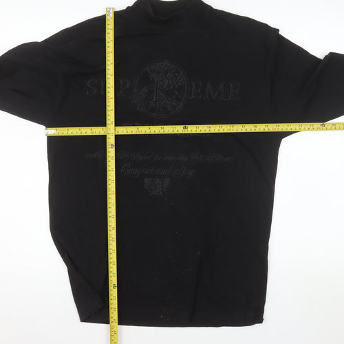 Falmer Cosy Club Women's Black Long Sleeve Mock Neck Cotton Top S