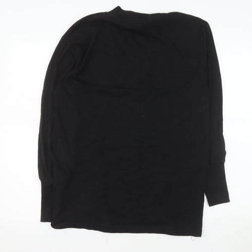 Falmer Cosy Club Women's Black Long Sleeve Mock Neck Cotton Top S