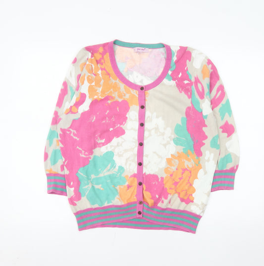 Marks and Spencer Per Una Womens Multicoloured Floral Cotton Cardigan Size 16