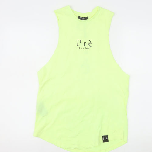 Prè London Men's Yellow XS Sleeveless Cotton Tank Top