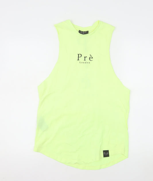 Prè London Men's Yellow XS Sleeveless Cotton Tank Top