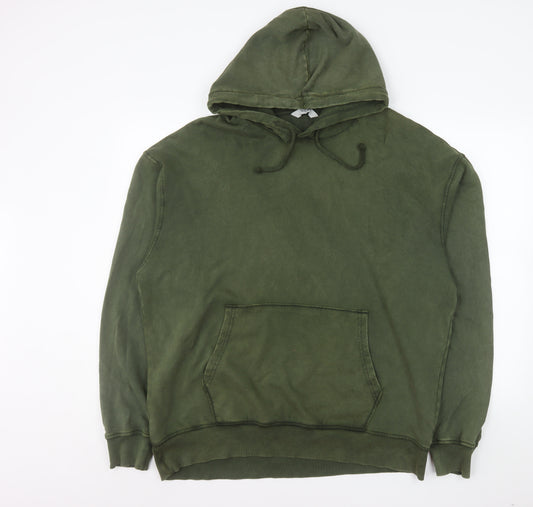 Next Men's Green L Pullover Hoodie 100% Cotton Casual Sweatshirt