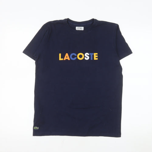 Lacoste Unisex Blue Cotton Blend Short Sleeve T-Shirt Size L