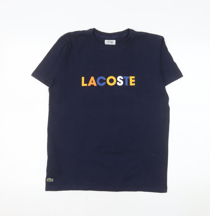 Lacoste Unisex Blue Cotton Blend Short Sleeve T-Shirt Size L