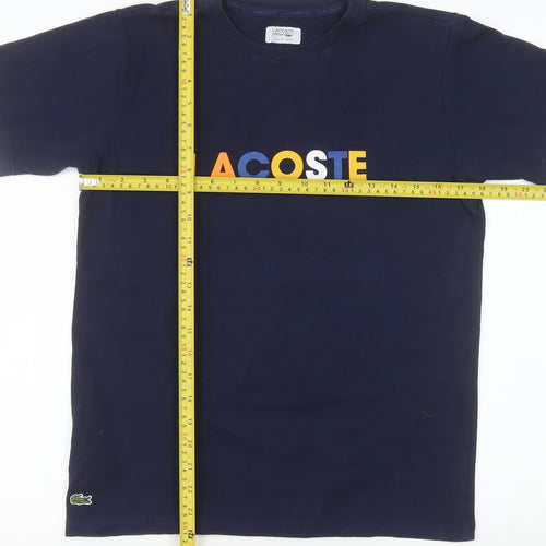 Lacoste Unisex Blue Cotton Blend Short Sleeve T-Shirt Size L