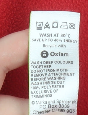 Marks and Spencer Men’s Red Fleece Full Zip Jacket Size M 38in