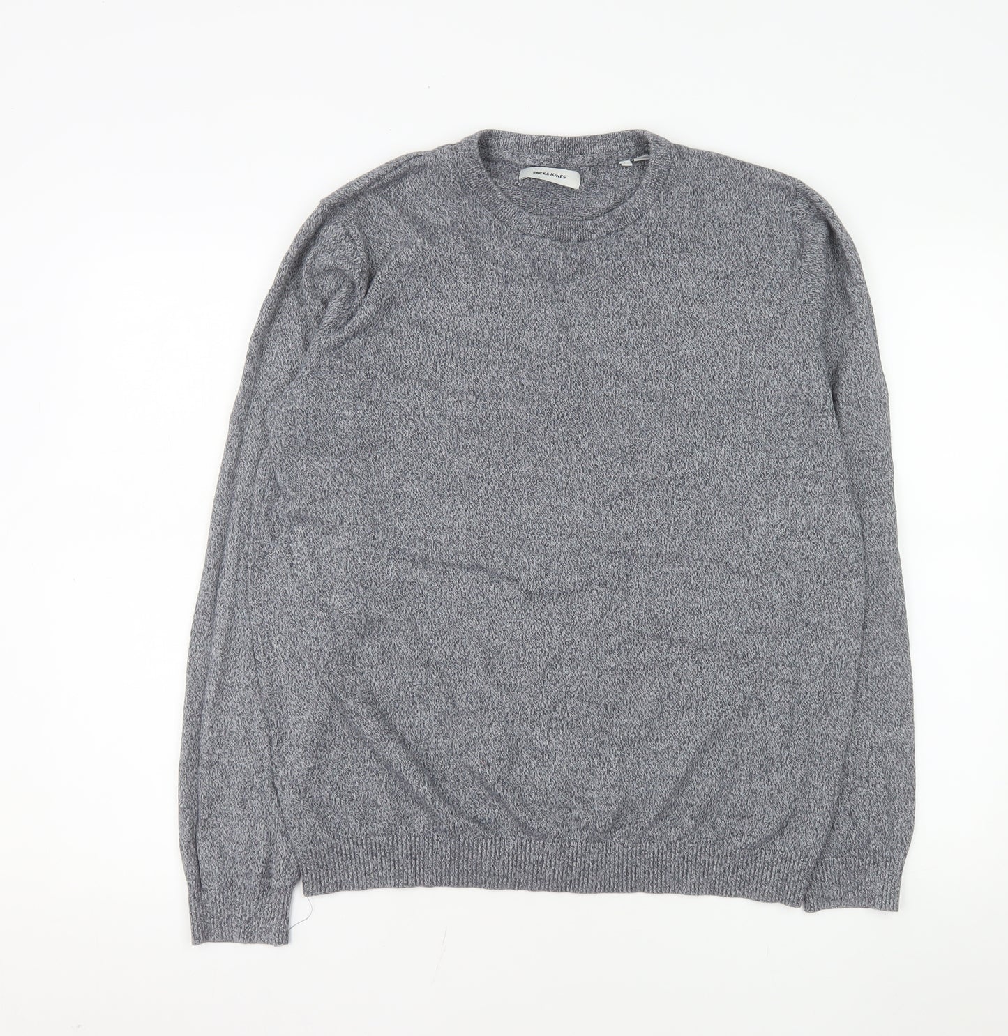 Jack & Jones Men's Grey Cotton Crew Neck Pullover Sweatshirt L
