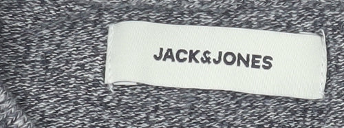 Jack & Jones Men's Grey Cotton Crew Neck Pullover Sweatshirt L