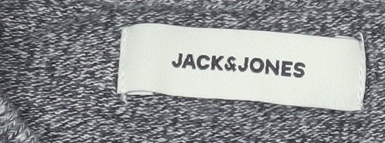 Jack & Jones Men's Grey Cotton Crew Neck Pullover Sweatshirt L