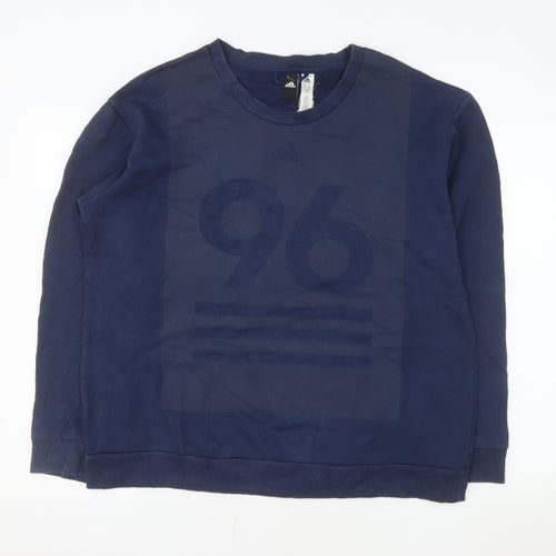 Adidas Men's Blue XL Pullover Crew Neck Sweatshirt