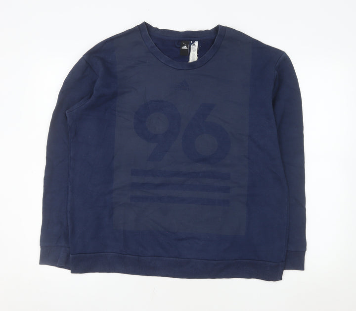 Adidas Men's Blue XL Pullover Crew Neck Sweatshirt