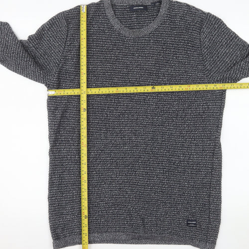 Jack & Jones Men's Grey Knit Cotton Pullover Sweatshirt L