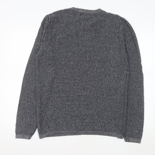 Jack & Jones Men's Grey Knit Cotton Pullover Sweatshirt L