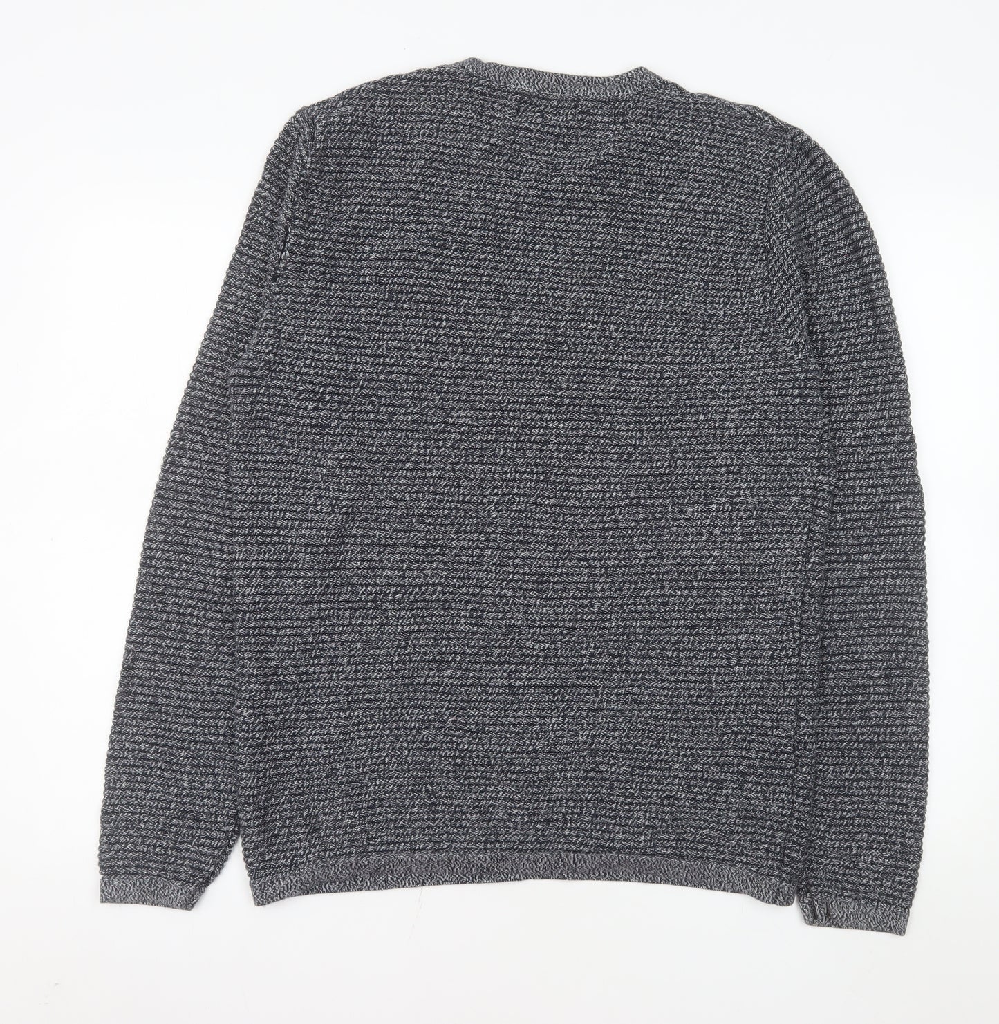 Jack & Jones Men's Grey Knit Cotton Pullover Sweatshirt L