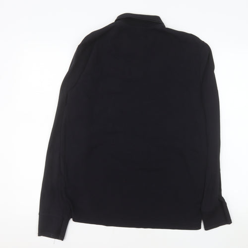 Original Penguin Men's Black Long Sleeve Cotton Polo Shirt M