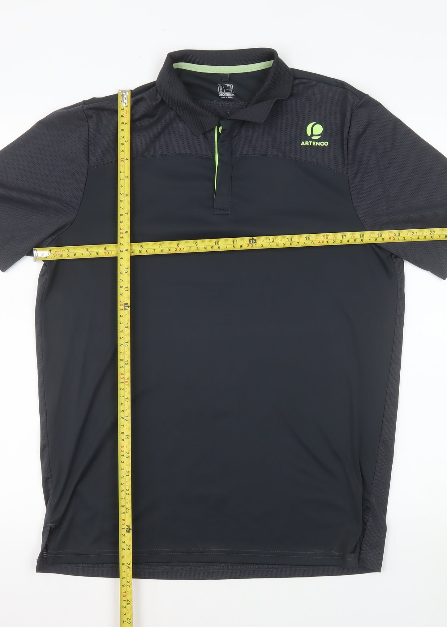 Artengo by Decathlon Men's Black Polo Tennis Shirt Size M Quick Dry