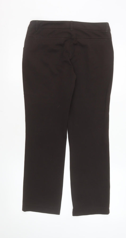 Rosita Women Black Stretch Straight Leg Trousers Size 8