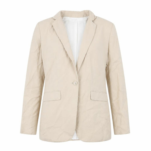 Zara Women Beige Single-Breasted Blazer XS Classic Workwear