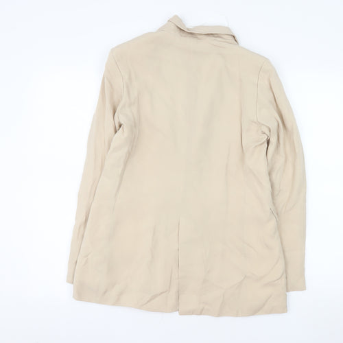 Zara Women Beige Single-Breasted Blazer XS Classic Workwear