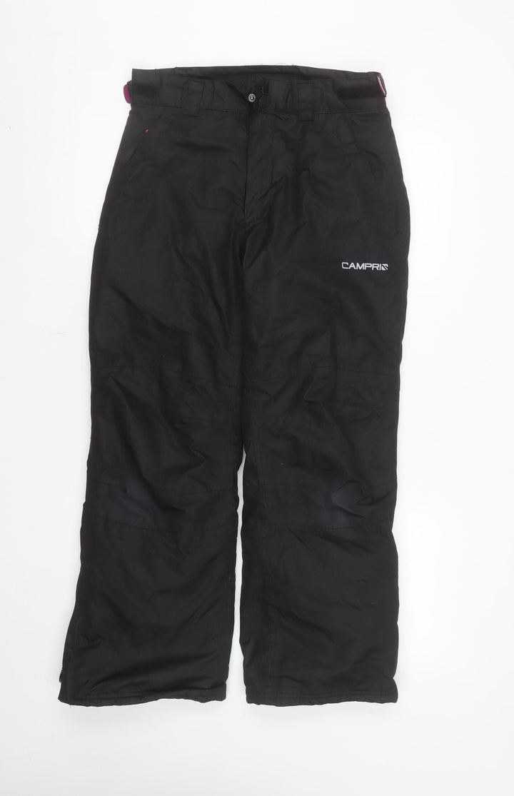 Campri Women’s Black Snow Pants Size 8 Waterproof Insulated Ski Trousers