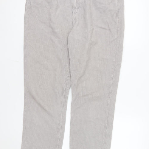 Topshop Women’s Grey Corduroy Chino Trousers Size 12 Regular