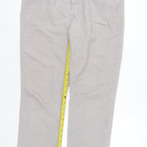 Topshop Women’s Grey Corduroy Chino Trousers Size 12 Regular