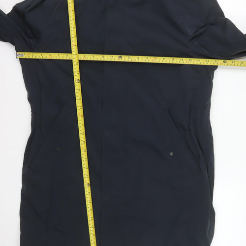 Massimo Dutti Women Blue Long Hooded Parka Coat Size 14