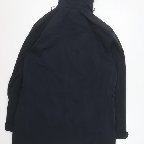 Massimo Dutti Women Blue Long Hooded Parka Coat Size 14